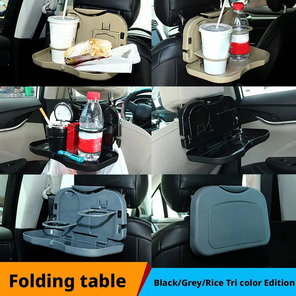 Car Mini Desk Handle Table Seat Back Holder Folding Meal Tray Drink Cup Coffee Stand Storage Case Off Road 4x4 Auto Accessories