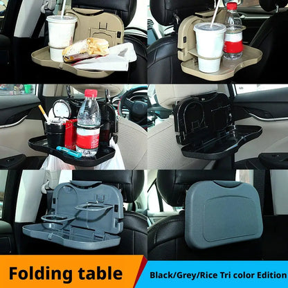 Car Mini Desk Handle Table Seat Back Holder Folding Meal Tray Drink Cup Coffee Stand Storage Case Off Road 4x4 Auto Accessories