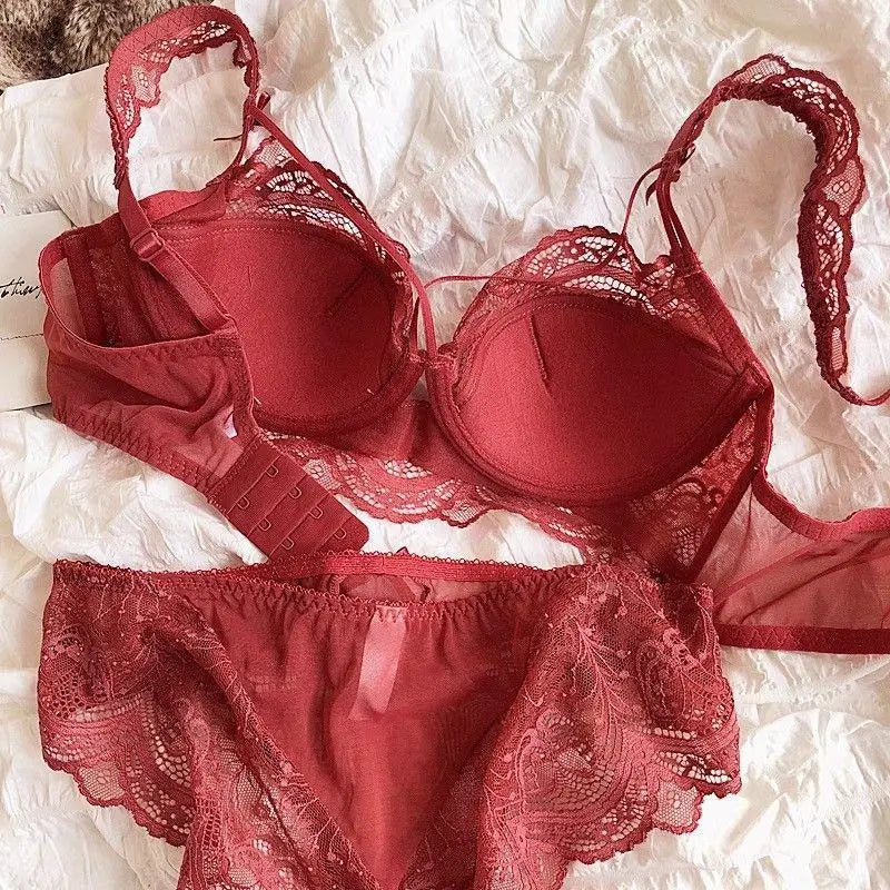 MOYISU Adjustable Lace Bralette for Small Chest Bra Set Removable Straps & Thin Padding Soft Wire Comfort Muslim Girls Underwear