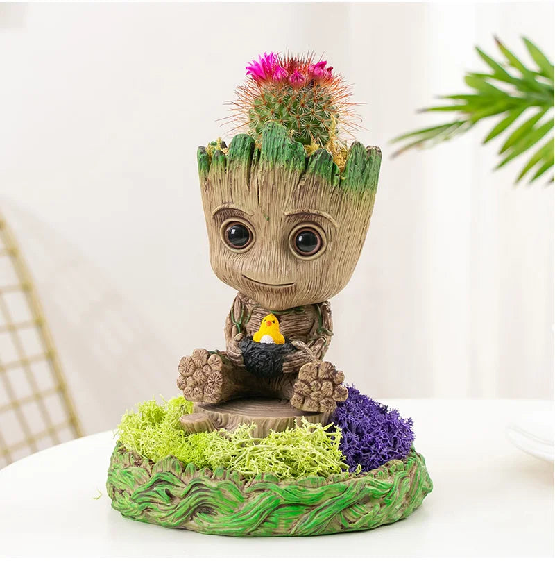Home Decoration Groot Planter Flower Pots For Indoor Flowers Pot Tree Man Ornaments Anime Figure Statue Art Crafts Kid Men Gifts