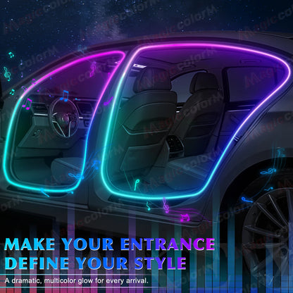 3Meters 4M Symphony Car Door Frame Ambient Lights Universal RGB LED Acrtlic Strips APP Bluetooth Remote Control USB Plug & Play