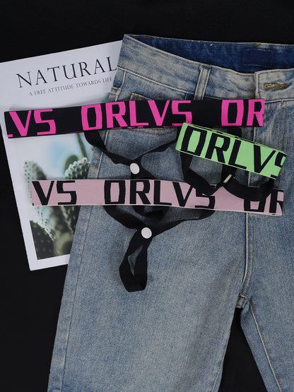 3 PCS Men's ORLVS Letter Waistband Sexy Jockstraps Multicolor Removable Snap Crotch Underwear