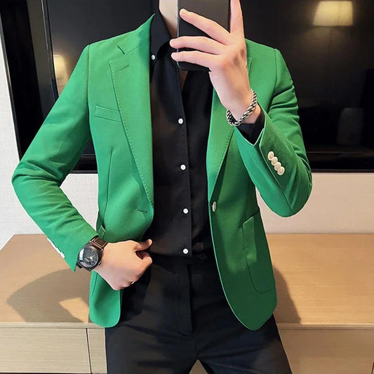 Party Yellow Male Blazer Coat Short Cropped Men's Suit Jackets Vintage Fashion 2025 Korean Style Clothes Fashionable Spring New