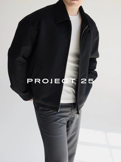 PROJECT 25 Men's Imported Wool Modal Blend Lapel Jacket Casual Commute Short Wide Fit Old Money Style Fall Winter Outerwear