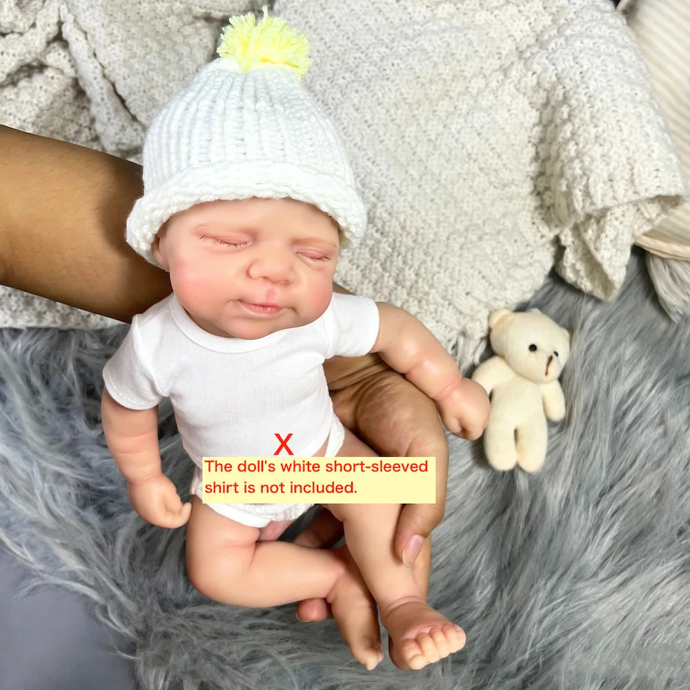 Mini 13 Inch Pascale Reborn Doll Full Solid Silicone Body Adorable Doll Toy Birthday Christmas Gift