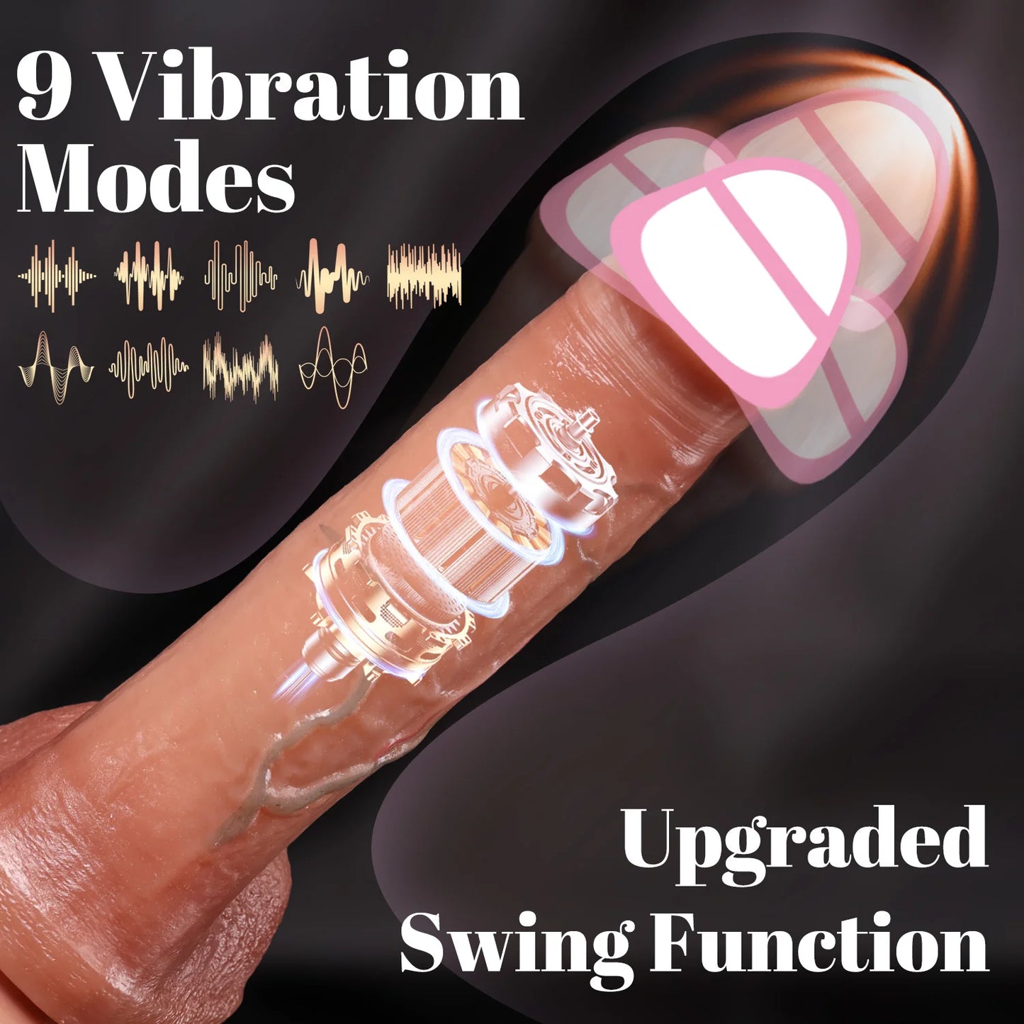 Realistic Dildo Telescopic Penis Vibrator Sex Toys Heating For Women Masturbation Sexy Adult Penetration Anal Thrusting Dildos