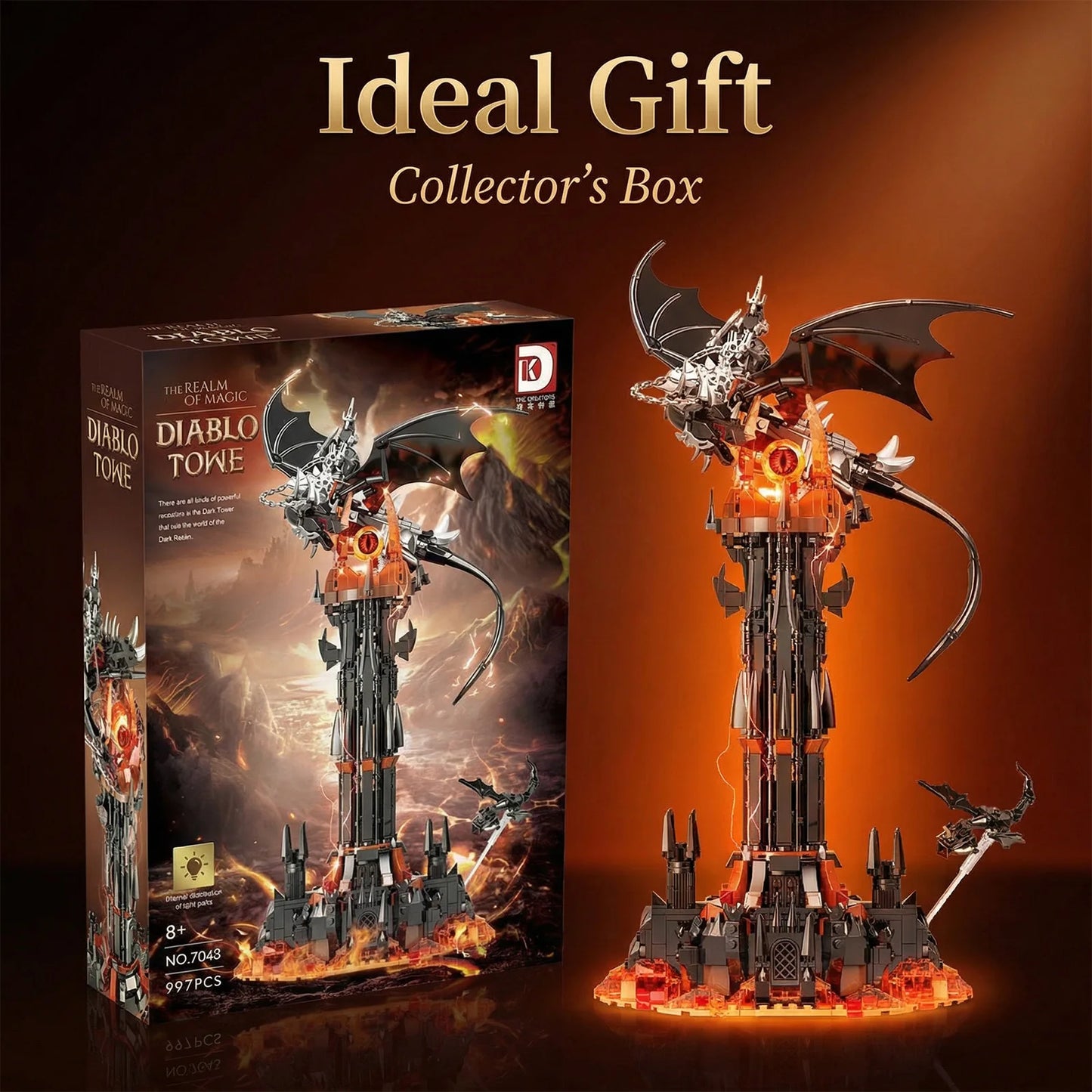 Moc-Lord Movie Rings Model The Fell Beast Magic Tower Building Blocks Fortress Castle Creative Assemble Bricks Toys Gift For Ki