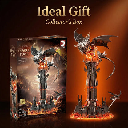 Moc-Lord Movie Rings Model The Fell Beast Magic Tower Building Blocks Fortress Castle Creative Assemble Bricks Toys Gift For Ki