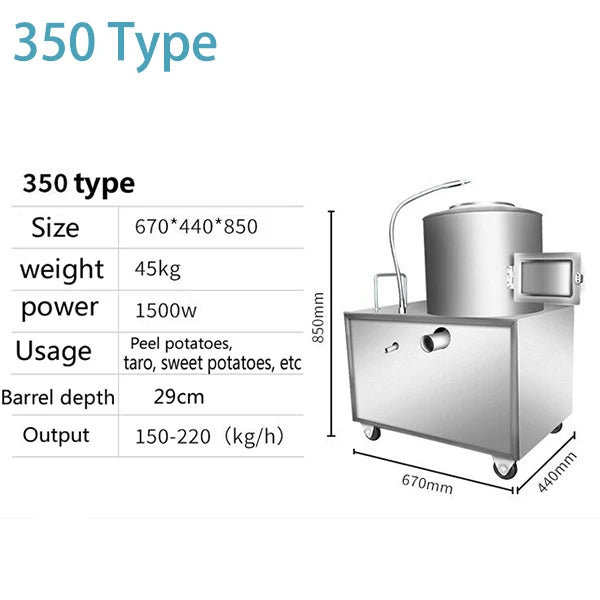 Electric Potato Peeler Industrial Machine Hot Selling Taro Slicer Commercial Kitchen Equipment for Potato Cutting