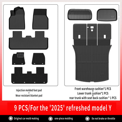TPE Car Floor Mats For New Tesla Model Y 2025 Juniper Luggage Mat Set Waterproof Anti-slip Trunk Mats Floor Liner Backrest Mats