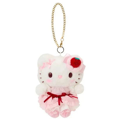 Sanrio Cartoon Melody Strawberry Cake Sweetheart Plush Doll Pendant White Strawberry Hello Kitty Stuffed Animals toys Hangings