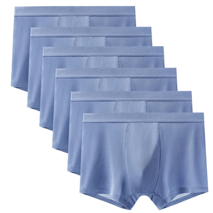 6pcs Men's Summer Ice Silk Boxers Briefs Males Underwears Boys Comfort Underpants Shorts Mans Ultra-thin Breathable Sexy Panties