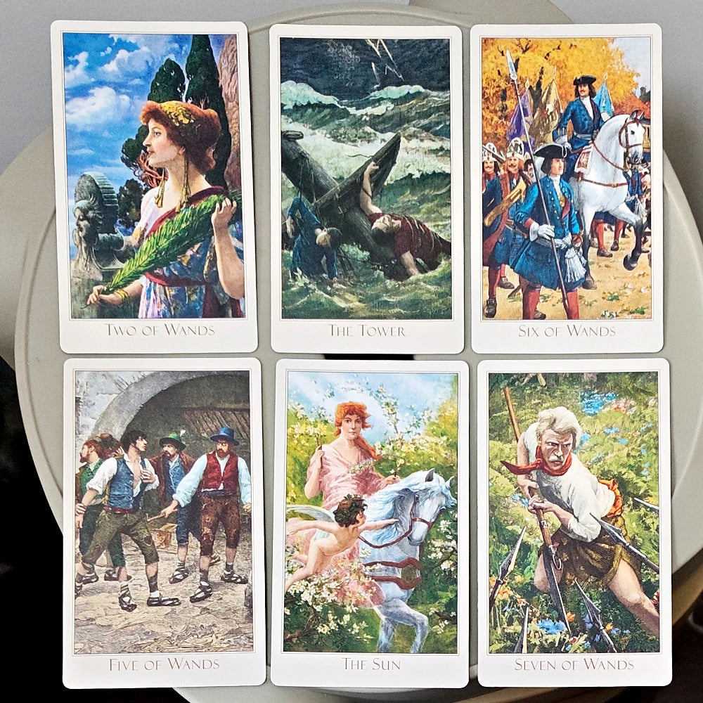 The Victorian Romantic Tarot Deck - 78 Pcs Elegant 19th Century Art Tarot Cards in Rigid Box, Double-embossed Cardstock