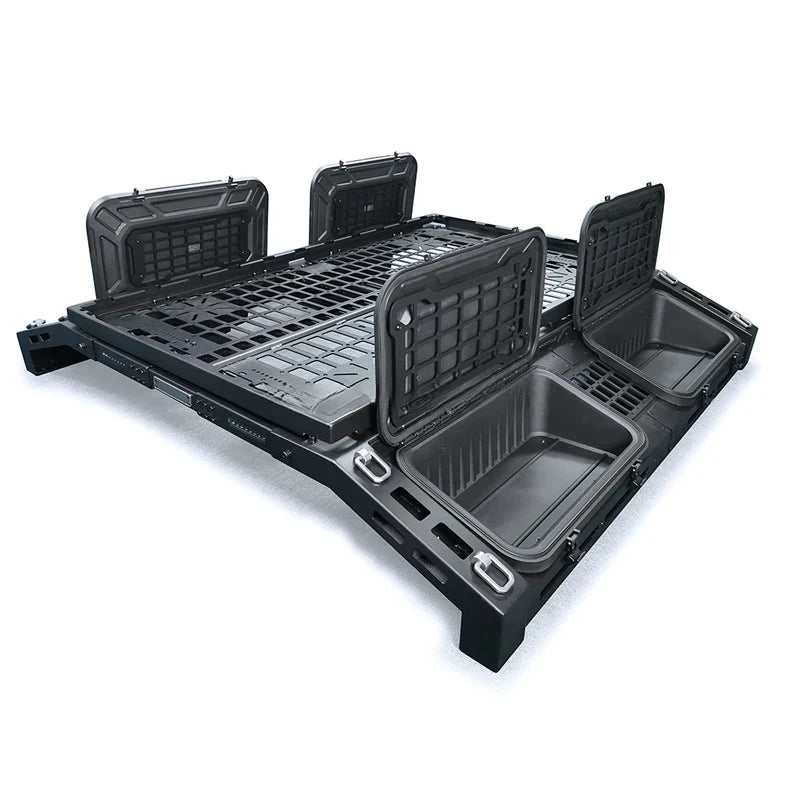 Hot Selling Universal Pickup Truck Bed Roll Bar Cross Bars & Overland Roof Rack with Tool Boxes