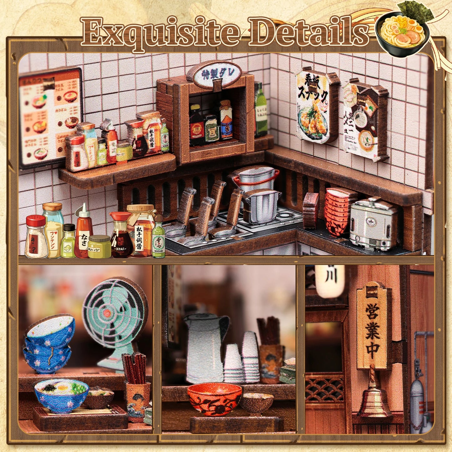 CUTEBEE Miniature Dollhouse Book Nook Kit 3D Puzzle for Bookshelf Decor Japanese Convenience Store Model Perfect Gift for Craft