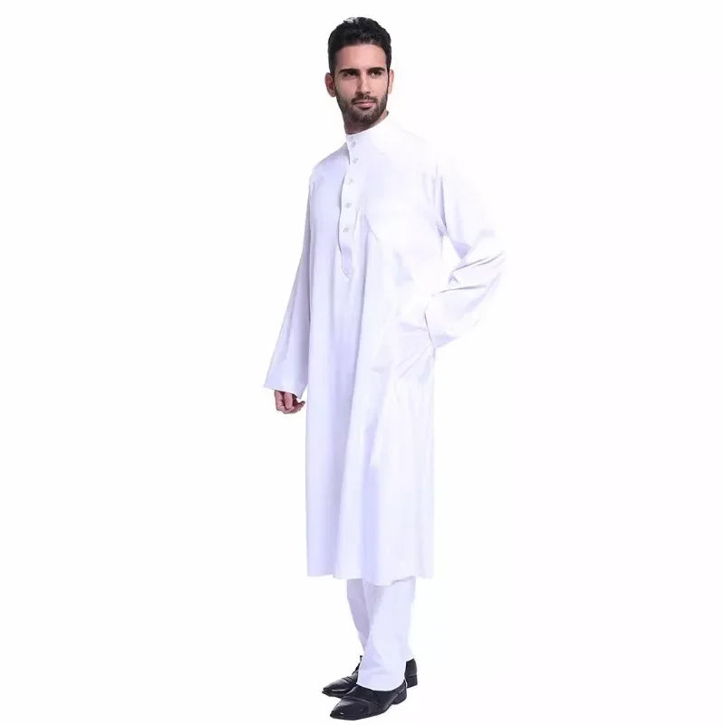 Islamic Men's Robe Set - Full Length Jumpsuit Suitable for Daily Prayer Moderate Cultural Attire for Community Travel