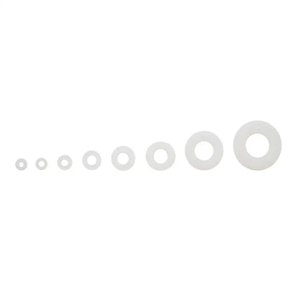 500Pcs M2 M2.5 M3 M4 M5 M6 M8 M10 White Plastic Nylon Flat Washer Flat Gasket Screw Bolt Insulation Washer Assembly Kit