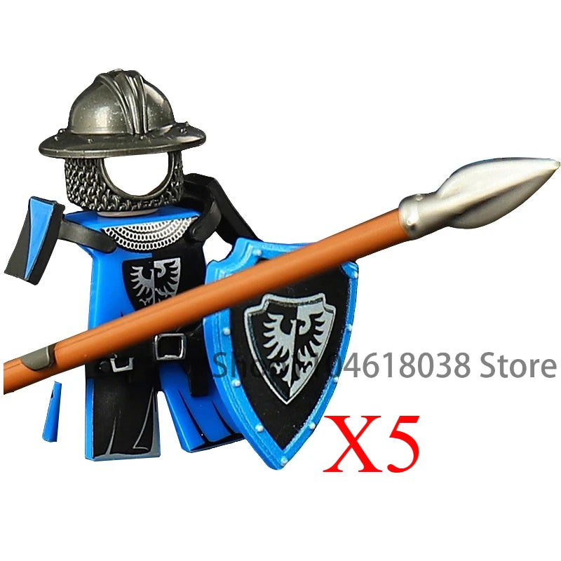 Green Dragon Raven Knights Shield Action Figures MOC Medieval Ancient Knights Scene Building Block Creative Toys for Children