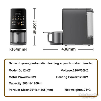 Joyoung K7 Electric Blender Auto Clean Soymilk Maker Multifunction Food Processor Mixer 1200ML APP Control Soybean Milk Machine