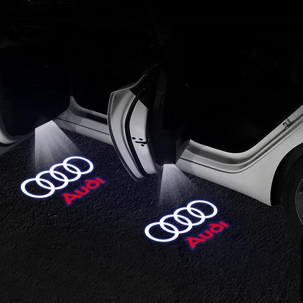 2Pcs HD Car Door Car sticker Lamp Car Door Welcome Light For Audi Sline Q3 A5 A7 A3 Q5 Q7 A4L RS Quattro S3 S4 S6 S5 S7 S8