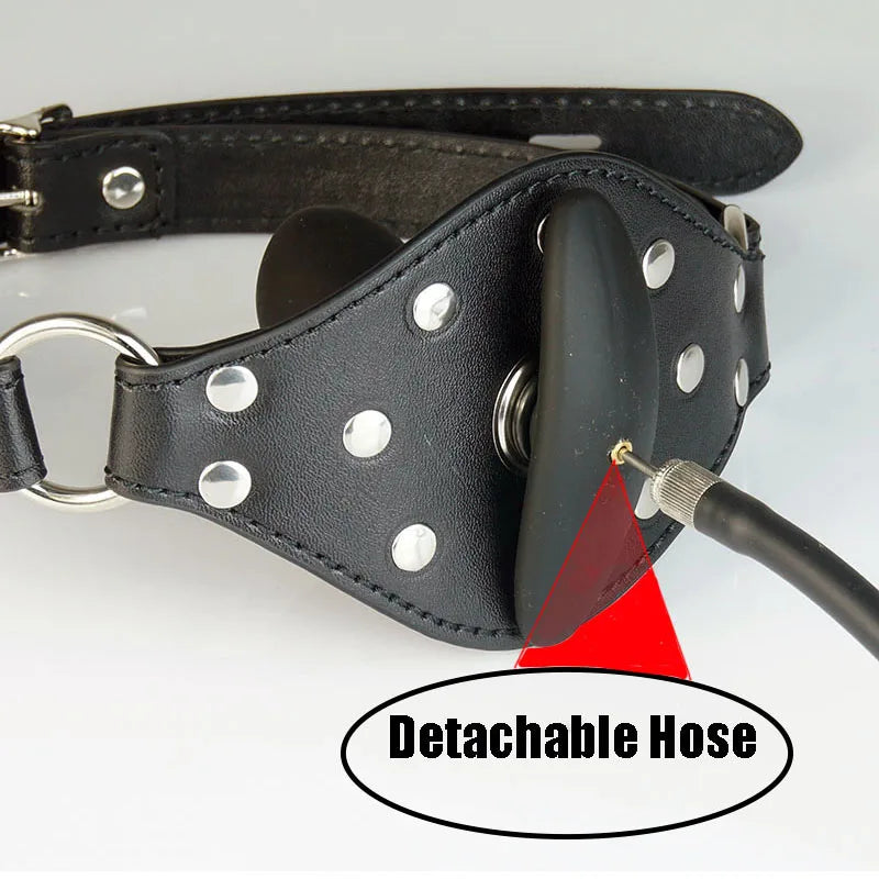 Pumped Inflatable BDSM Gag in Mouth Bondage,Silicone Vagina Butt Anal Plug/Dilator Large/ Training,Sex Toys For Couples