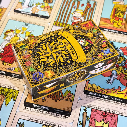 6*10.2cm Cute Anime Tarot Cards 80pcs Pocket Size Kawaii Healing Style Tarot Deck for Beginners Fortune Telling Board Game