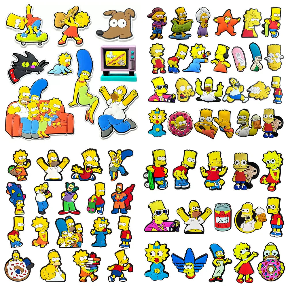 9-100Pcs Cartoon Shoe Charm Set PVC Slides Clog Sandal Shoes Accessories Decorations Buckle for Kids Party Gifts