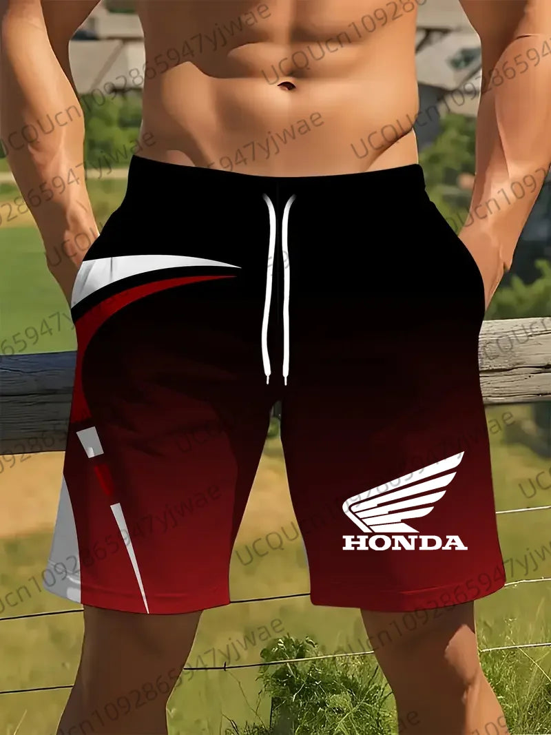 Honda 26 Trendy Fashion Shorts, Sports Motorcycle Riding Shorts, Quick-Dry Breathable Athletic Shorts