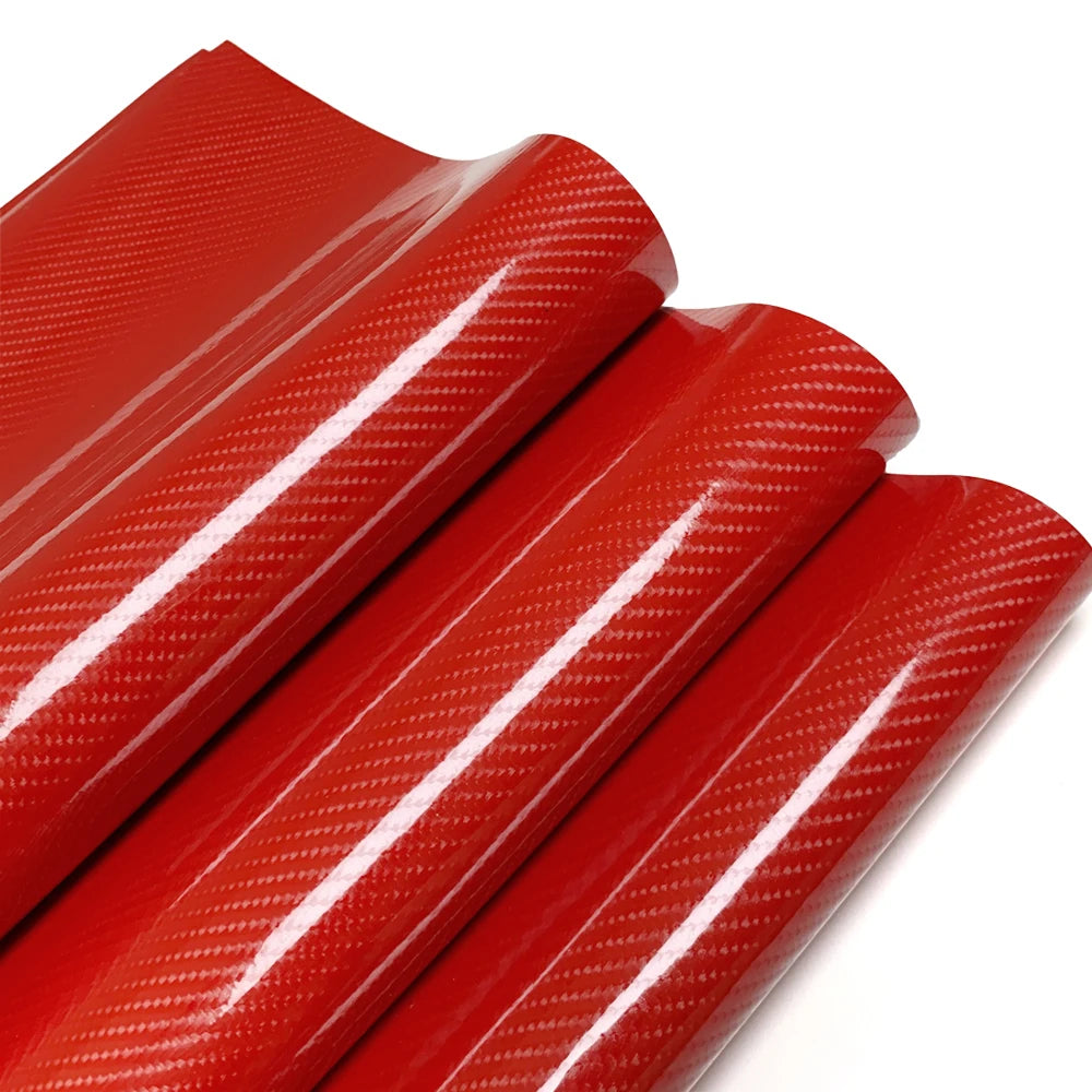 Carbon Fiber Laser Red Car Stickers Glossy Holographic Vinyl Wrap Films Air Release Bubble Free Auto Body Decal Car Accessories