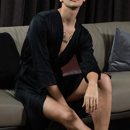 Groom Robe Embroidery Satin Soft Home Bathrobe Nightgown For Men Casual Kimono Groomsman Wedding Party Sleepwear Plus Size 3XL