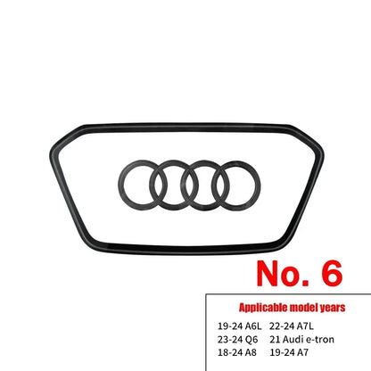 Audi Automobile Steering Wheel Logo Bright Frame Strip Electroplated Sticker Emblem For A3 A4 B8 8P B9 8V A5 A6 C7 A7 Q3 Q5 Q7