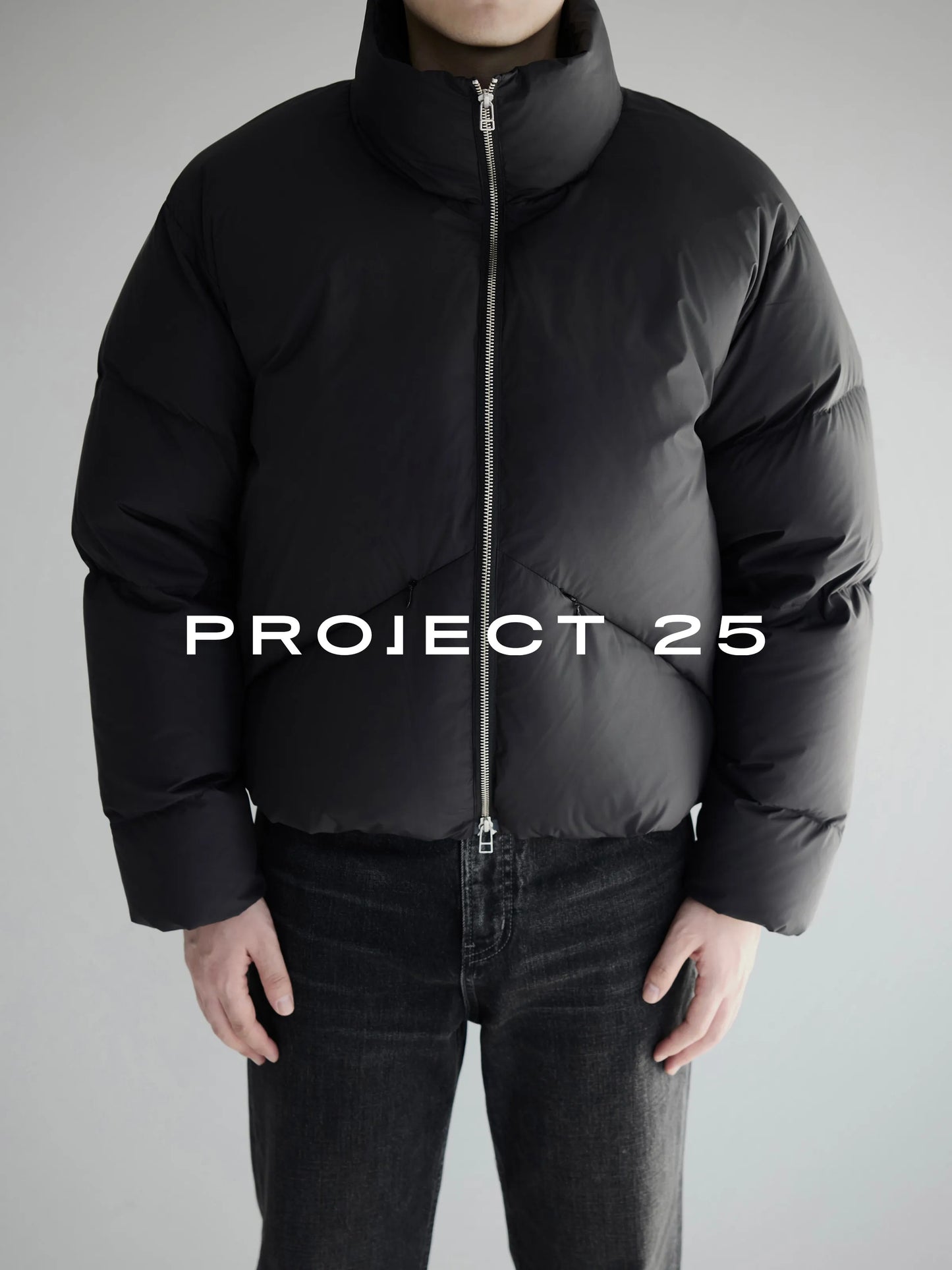 PROJECT 25 Men's Lightweight 90% White Duck Down Jacket 3-Defense Heat Storage Warmth Loose Stand Collar Short Down Coat