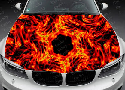 Car Accessories Hood Decal, Fire, Flame, Vinyl, Sticker, Graphic, Wrap Decals, Truck Graphic, Bonnet Sticky Paper, Skull, F150