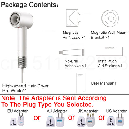 MIJIA High‑Speed Hair Dryer Pro,110k RPM,70 m/s Air,8 Airflow Modes,50 °C Constant Temp,200M Ions,CN Version With Ada