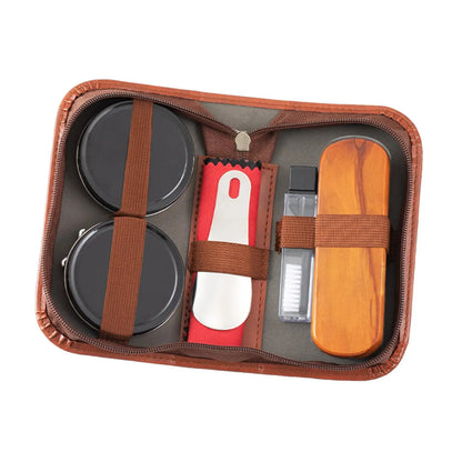 Shoe Polish Kit Polishing Cloths Practical with Bag Leather Shoe Shine Kit