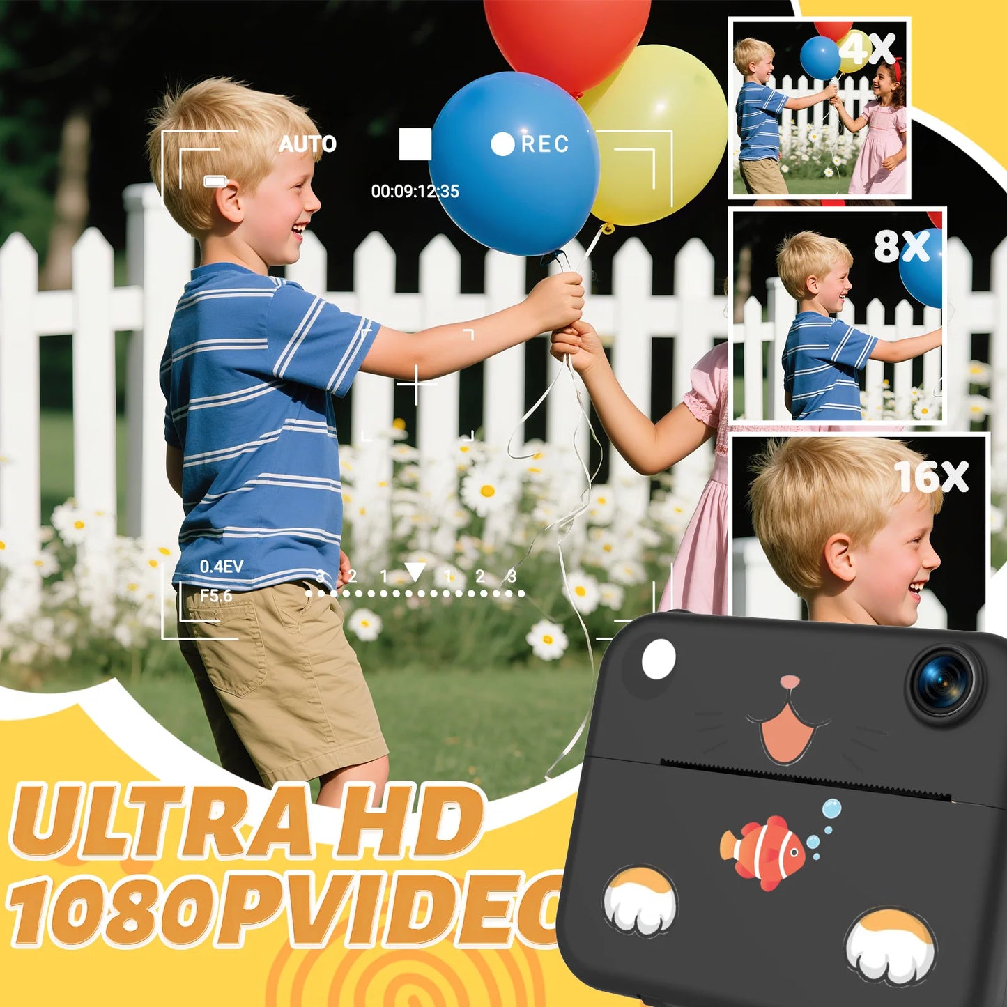 Digital Children Camera Kids Camera Instant Print Photo HD Video Recorder Mini Thermal Printer Best Birthday Festive Gifts 1080p