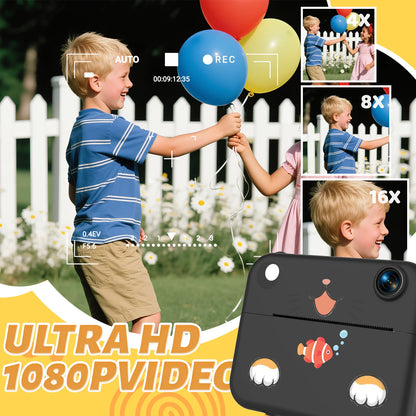 Digital Children Camera Kids Camera Instant Print Photo HD Video Recorder Mini Thermal Printer Best Birthday Festive Gifts 1080p