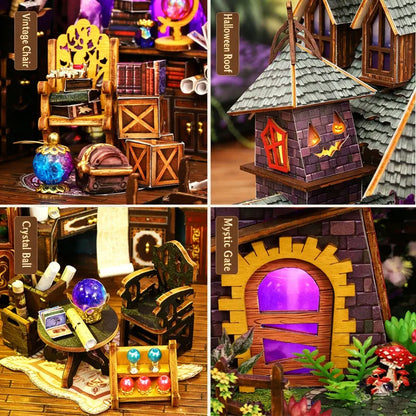 DIY 3D Puzzles Wooden Doll House Figurines Miniatures Bookend Assembled Houses Toys For Friends Birthday Gifts Home Decoration