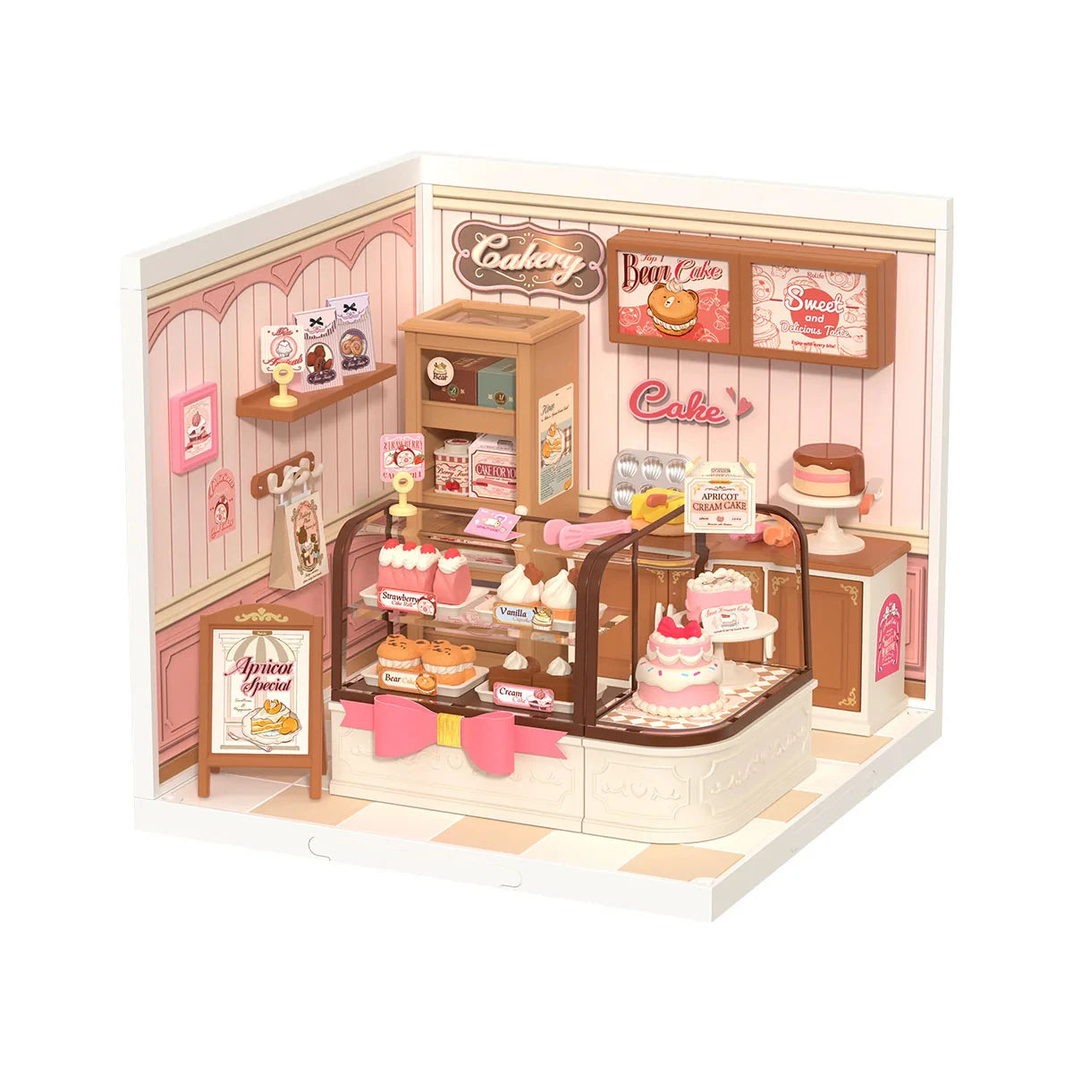 Robotime Rolife 3D Puzzle Model Super Store Series Lovely Pink Bedroom Plastic DIY Miniature House Kit Building Blocks Kits