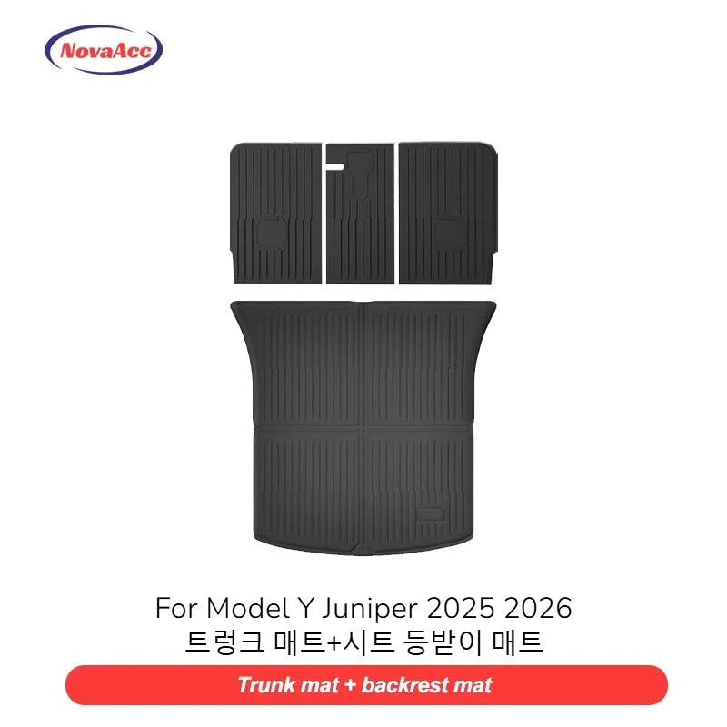 NovaAcc for Tesla Model Y Juniper 2025 2026 Model 3 Highland Floor Mats Trunk Mats Cargo Liners TPE All Weather Water Proof