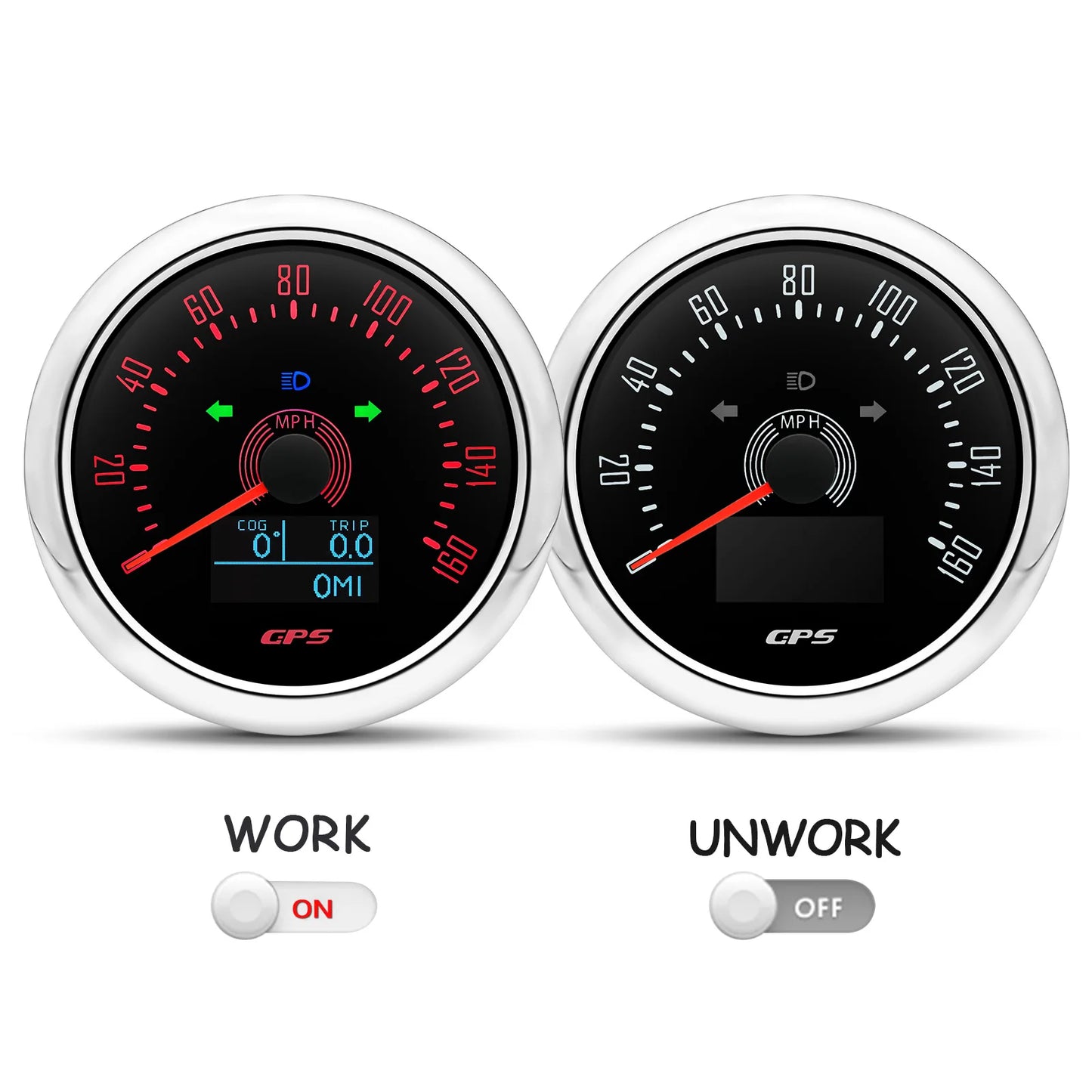 85MM Digital GPS Speedometer 0-160MPH 0-200KMH Speed Meter With GPS Antenna For Car Marine Boat 7 Color Backlight Speed Gauge