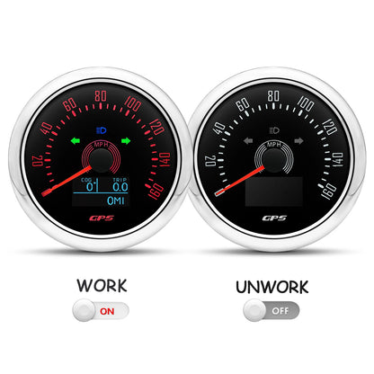 85MM Digital GPS Speedometer 0-160MPH 0-200KMH Speed Meter With GPS Antenna For Car Marine Boat 7 Color Backlight Speed Gauge