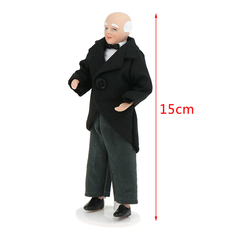 1/12 Dollhouse Miniature Porcelain Doll People Model Beautiful Youth Boy Girl Decor Doll House Toy