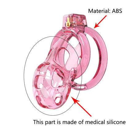 New Super Soft Cobra Chastity Cage Penis Abstinence Bondage Cock Cage with 6 Size Rings Catheter Sissy Gay Male Sex Toys 18
