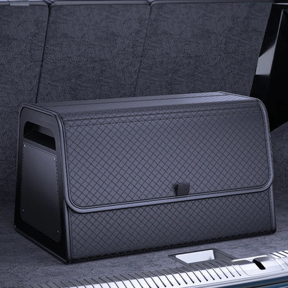 Car Trunk Organizer with 4-Point Magnetic Closure – PU Leather, Reinforced ABS Frame, Fits SUV, Sedan, and Home Use
