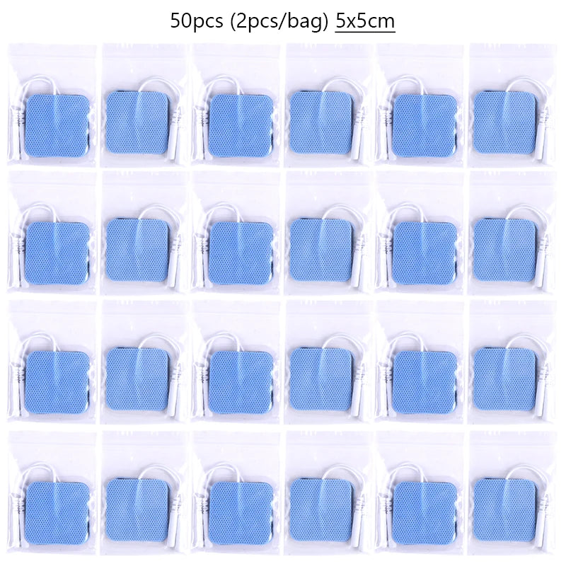 5*5cm 2mm Plug Tens Electrodes Pads Accessories Non-woven Fabric Self  Adhesive Replacement Patch for Electric Massager