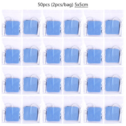 5*5cm 2mm Plug Tens Electrodes Pads Accessories Non-woven Fabric Self  Adhesive Replacement Patch for Electric Massager