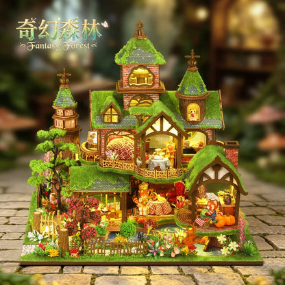 Jiate Diy Miniature House Fantasy Forest Handmade Wooden Chinese Style Large Villa Creative Birthday Gift For Women Home Decor