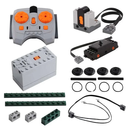 Technical Parts Train Motor 88002 MOC Pack Power Functions Battery Box Tracks Top Base Plate for Legoeds EV3 91994 74784 2871