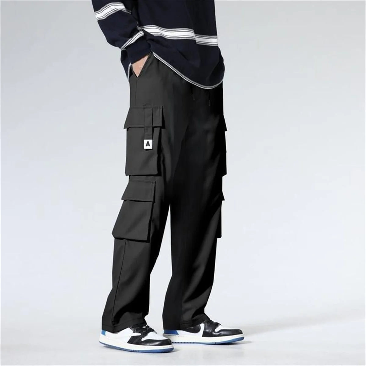 Men's Workwear Pants Straight Leg Casual Car Repair Trousers Multi-Pocket Durable Breathable Comfortable Military Green